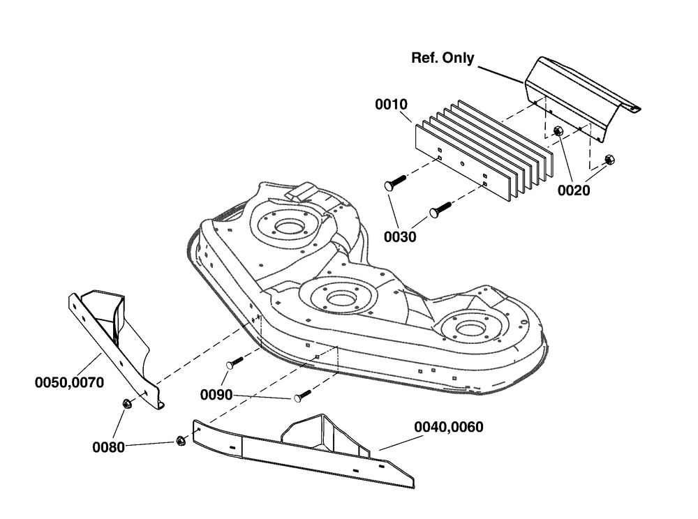 Baffle Group Diagram and Parts List for 1696133A-00  Briggs and Stratton Lawn Tractor Accessories